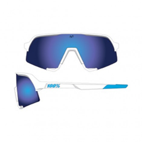 100% 100% S3 Brille Movistar Team White