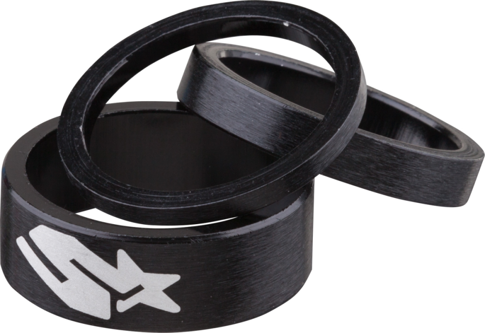 Spank   Spacer Kits 1 1/8", 3/6/12mm, schwarz