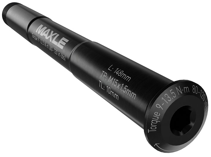 RockShox Axle Maxle Stealth Front MTB, 15x100, Length 148mm, Thread Length 9mm, Thread Pitch M15x1.50 - St...