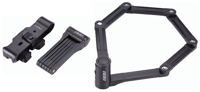 BBB Faltschloss Powerfold mit Halter schwarz 7.5 x 22.5 x 700mm