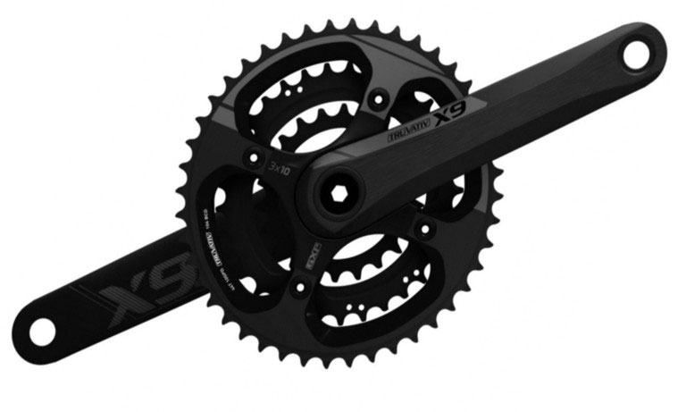 SRAM   Kurbelgarnitur X.9 BB30, 10-fach, 180mm, 443322, grau