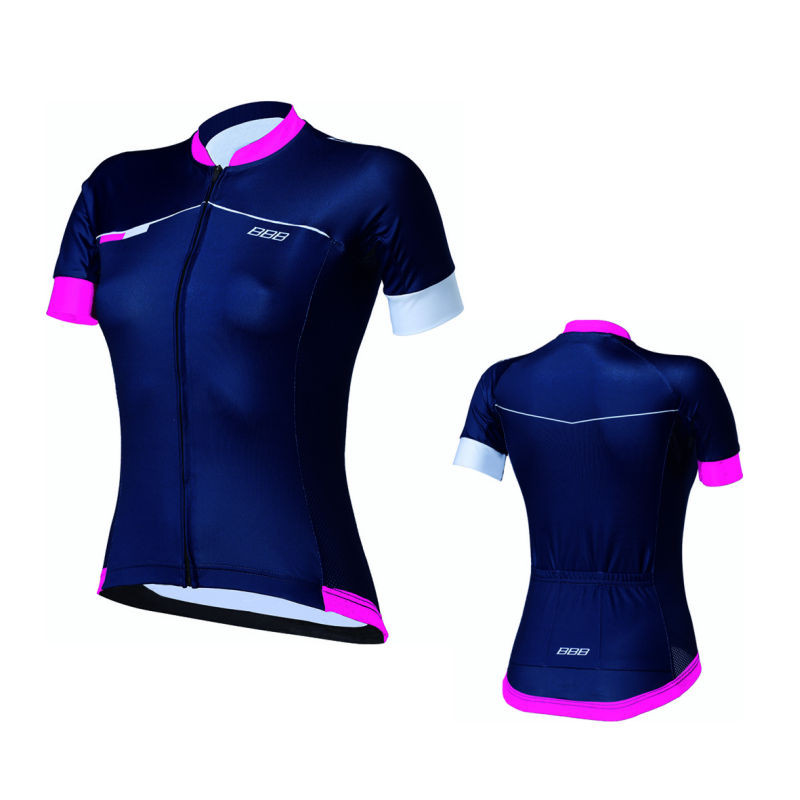 BBB Trikot kurz Damen navyblau-magenta L,