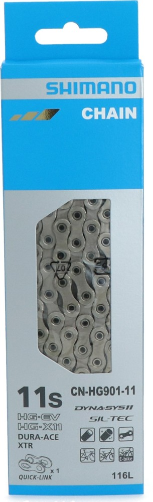 Shimano Dura Ace/XTR Kette  mit Kettenschloss, CN-HG90111116Q,  11-fach  E-Bike kompatibel