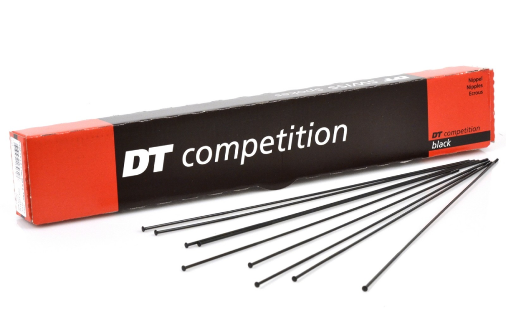 DT Swiss Speichen Competition straightpull 268mm schwarz, 2,0/1,8mm, ohne Nippel, Karton à 100 Stk.
