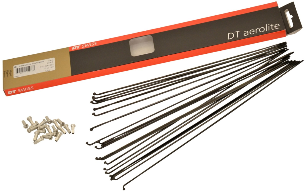 DT Swiss Speichen Aerolite 278mm schwarz, 2,0/2,3x0,9mm, ohne Nippel, Karton à 20 Stk.