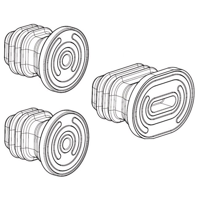 Bosch Kit Blindstopfen 2x Lichtanschluss 1x Stromanschluss BDU4xx, 1270020449
