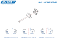 Ritchey Single Bolt Adapter für Sattelstütze Alu, für Rails 7x7mm, Selle Italia / fi'zi:k