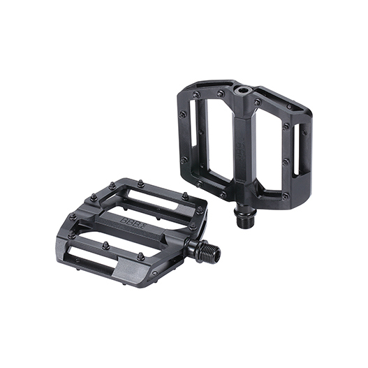 BBB Flachpedal Alu 100x95mm schwarz matt 399g, Pins: konisch/ersetzbar