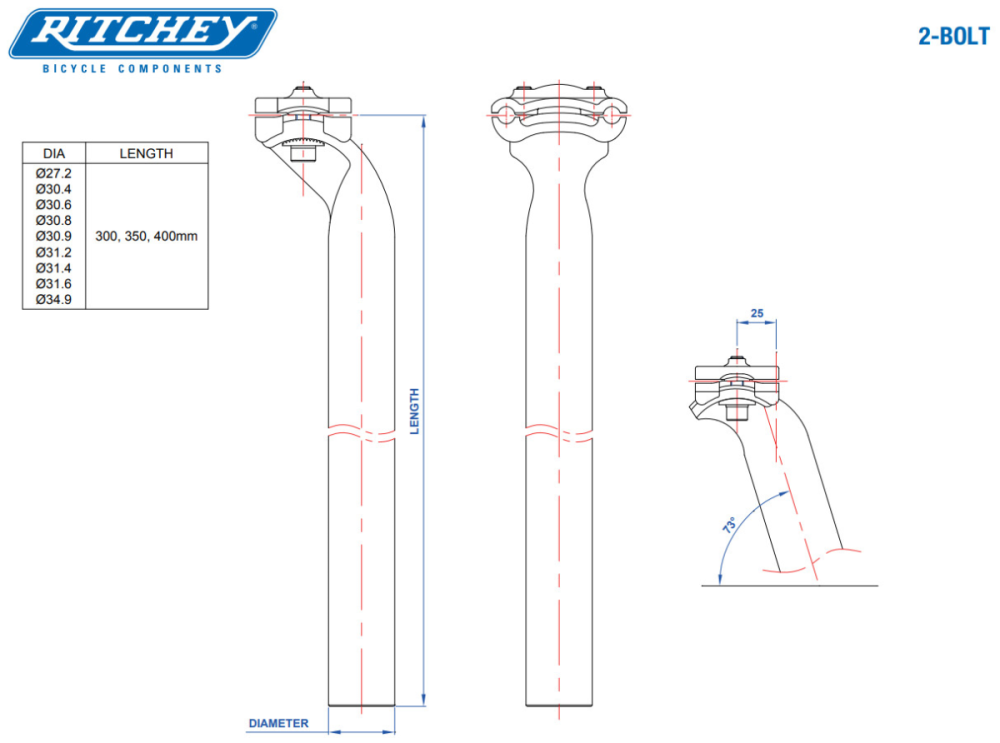 Ritchey Sattelstütze Comp 20 27.2mm, BB black, 400mm