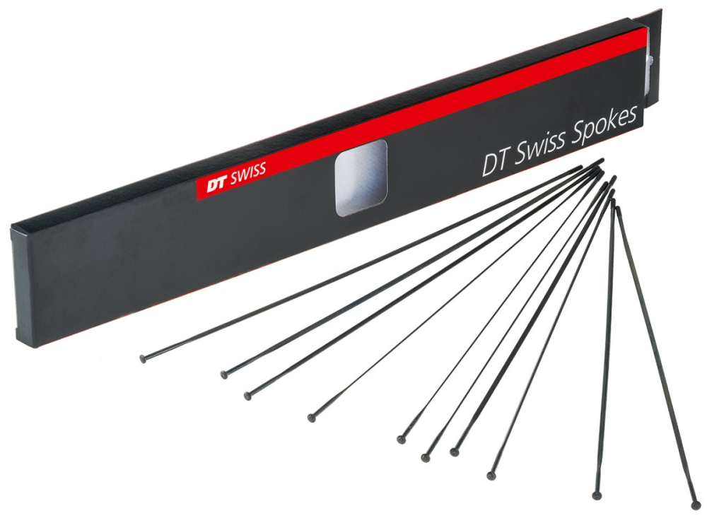 DT Swiss Speichen Aerocomp straightpull 286mm schwarz, 2,0/2,3x1.25mm, ohne Nippel, Karton à 20 Stk.