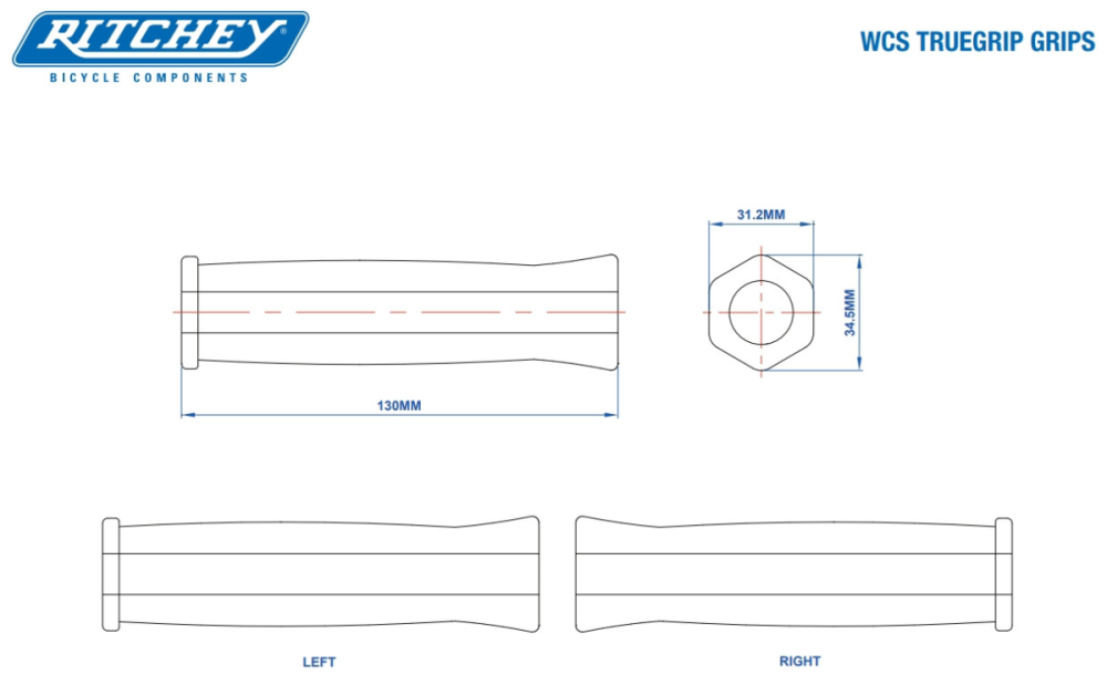 Ritchey Lenkergriffe WCS True Grip, schwarz, 130 mm