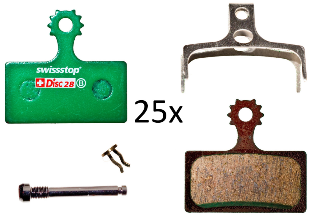 SwissStop   Bremsbelag Disc 28 C Shimano/FSA/REVER, Box à 25 Paar, XTR M9000/M9020/M987, XT M8000/M785, SLX...