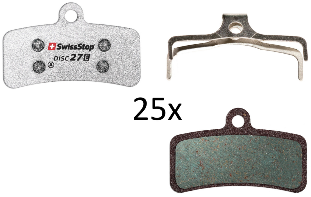 SwissStop   Bremsbelag Disc 27 E Shimano/TRP, Box à 25 Paar, BR-M820/810, BR-M8020, BR-M640, Quadiem/SL/Sla...