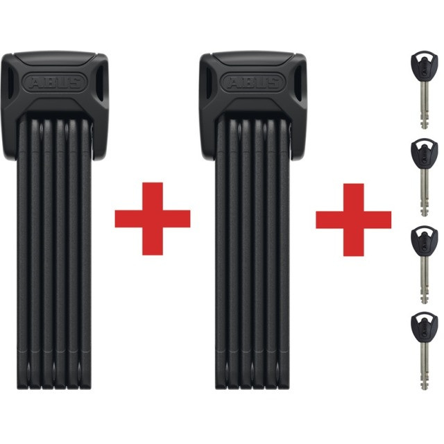 ABUS Faltschloss Bordo 6000K/90 TwinSet mit 2 Halter SH 6000/90 schwarz