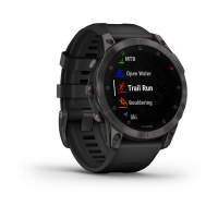 Garmin epix, SAPPHIRE Schwarz/Schiefergrau Titan mit QuickFit®-Silikon-Armband 22 mm
