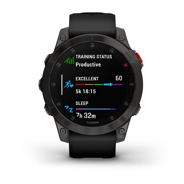 Garmin epix, SAPPHIRE Schwarz/Schiefergrau Titan mit QuickFit®-Silikon-Armband 22 mm