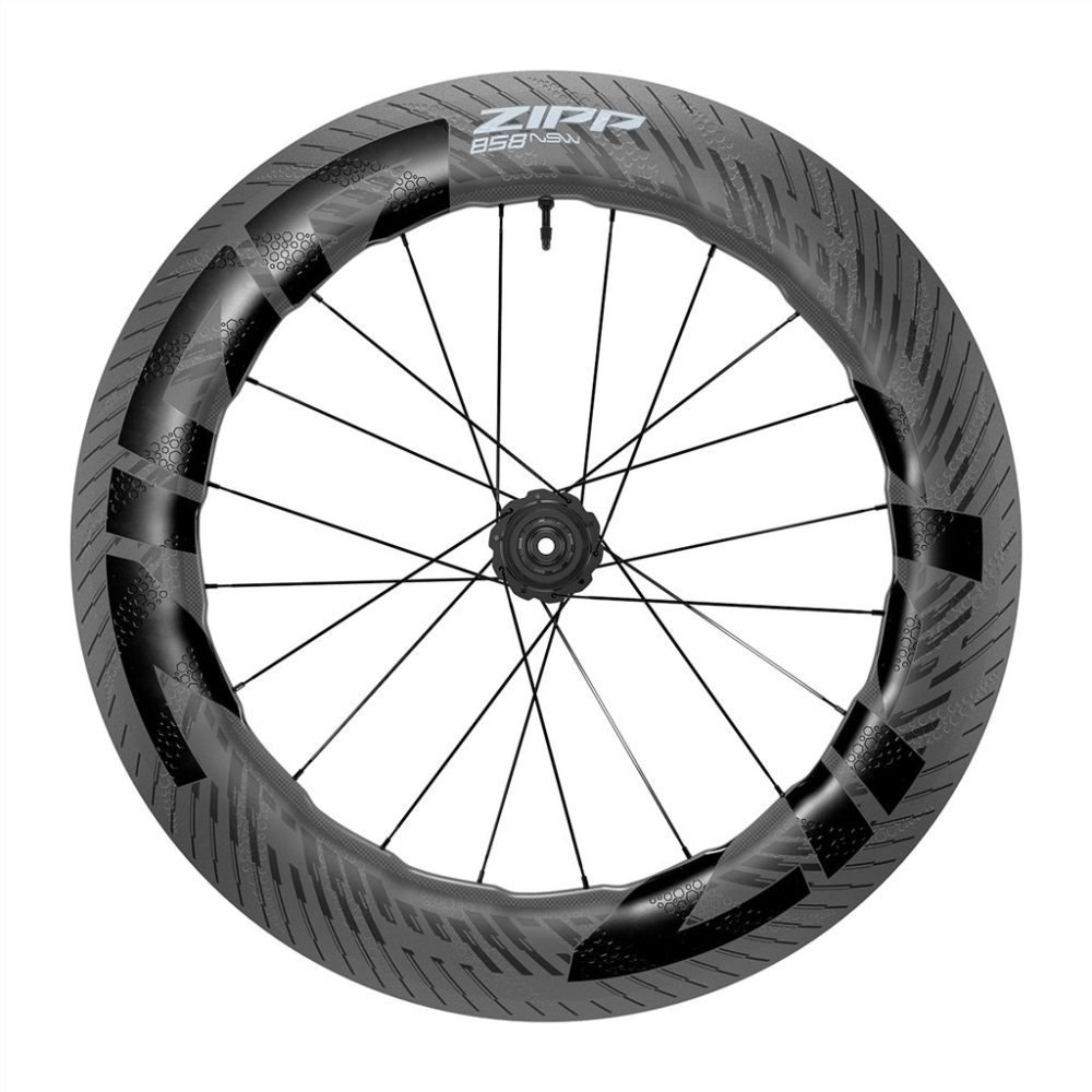 Zipp 858 NSW Tubeless Disc-Brake Front Wheel Hookless black carbon,700C/'12X100