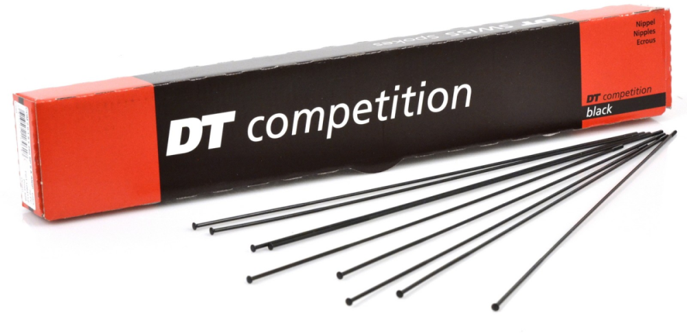 DT Swiss Speichen Competition Race straightpull 306mm schwarz, 2,0/1,6mm, ohne Nippel, Karton à 100 Stk.