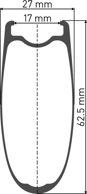 DT Swiss ARC 1100 Dicut 62 Vorderrad, Mod. 22, Carbon, 5x100mm 17mm