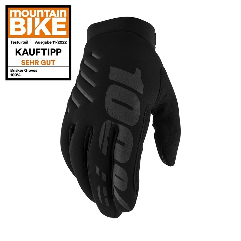 100% Brisker Gloves Black schwarz, S
