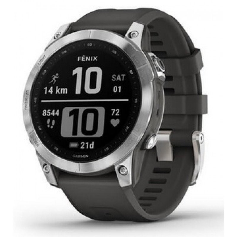 Garmin   fenix 7, Silver w/Grphte Bnd