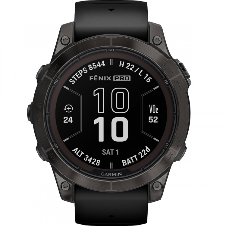 Garmin fenix 7 Pro Saph Solar, Crbn Gry DLC Ti w/Black Band, Sportuhr