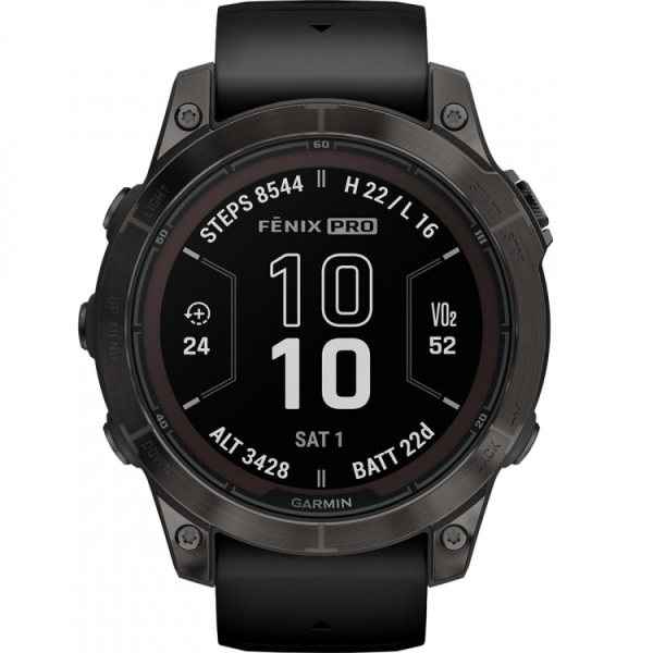 Garmin fenix 7 Pro Saph Solar, Crbn Gry DLC Ti w/Black Band, Sportuhr