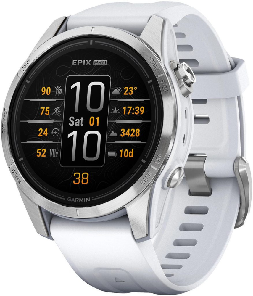 Garmin   EPIX PRO, 42mm, Glass, Steinweiss/Silber