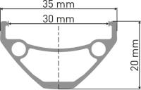DT Swiss E 593 Felge DB 26" 30 32L
