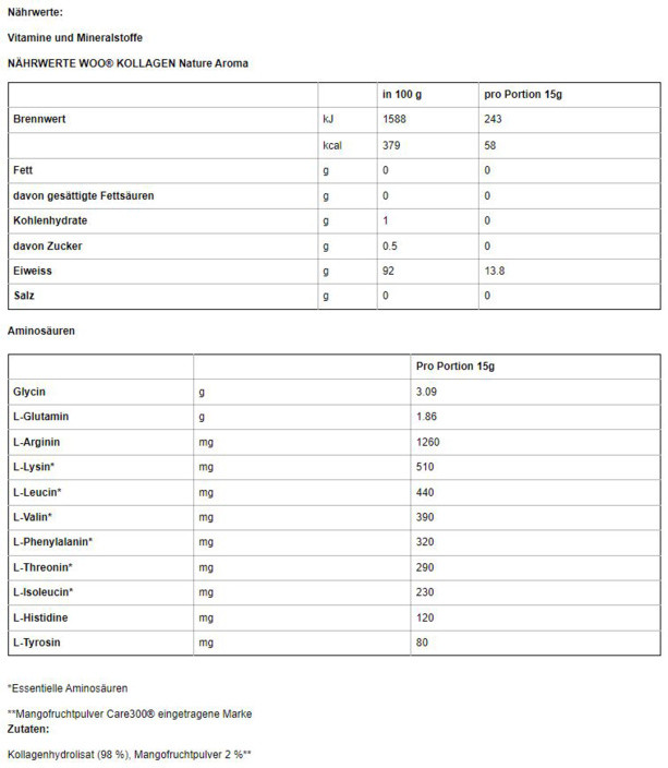 WOO® WOO Kollagen Nature Aroma/Dose 450g