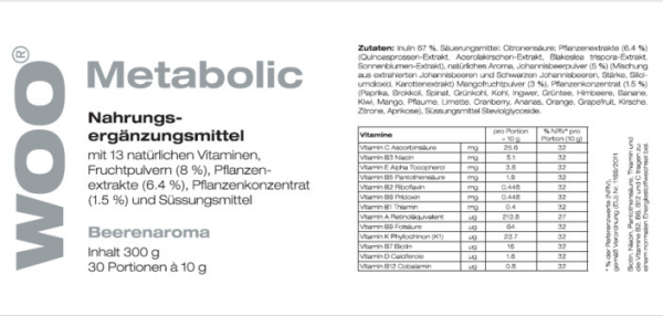 WOO® WOO Metabolic Beerenaroma/30 Portionen à 10 g