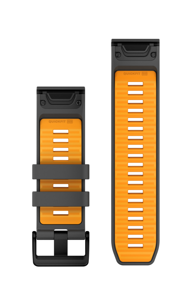 Garmin Quickfit®-Armbänder (26 mm), Graphit/Spark Orange