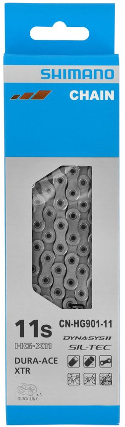 Shimano Dura Ace/XTR Kette  mit Kettenschloss, CN-HG90111138Q,  11-fach  E-Bike kompatibel