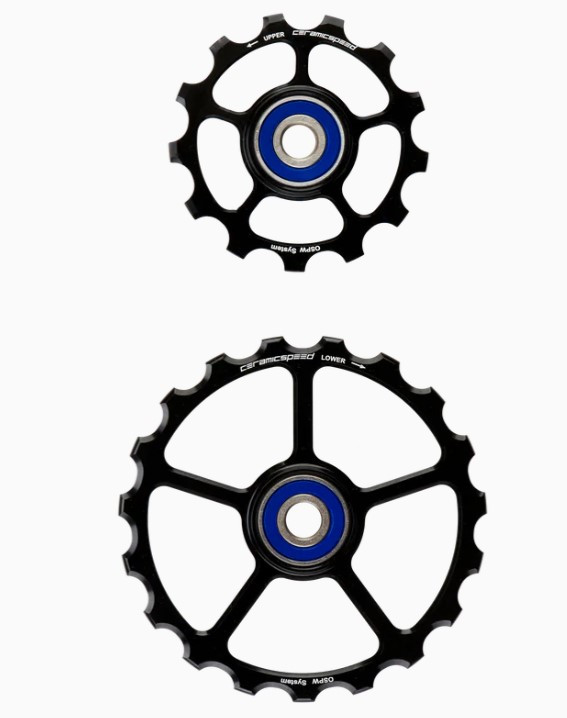 CeramicSpeed OS Pulley Wheels (spare) 13/19 Zähne, Schwarz