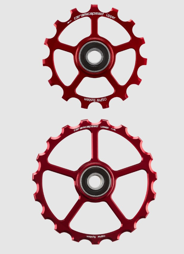 CeramicSpeed OS Pulley Wheels (spare) 15/19 Zähne, Rot