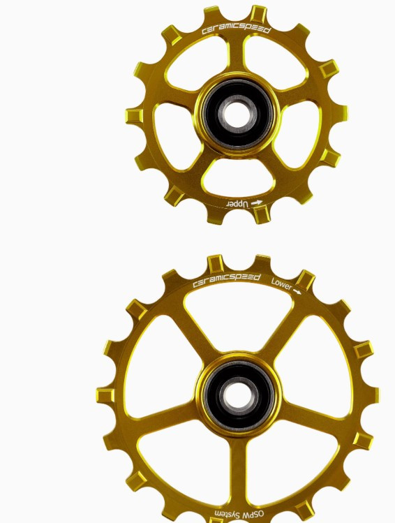 CeramicSpeed OS Pulley Wheels (spare) 14/18 Zähne, Gold