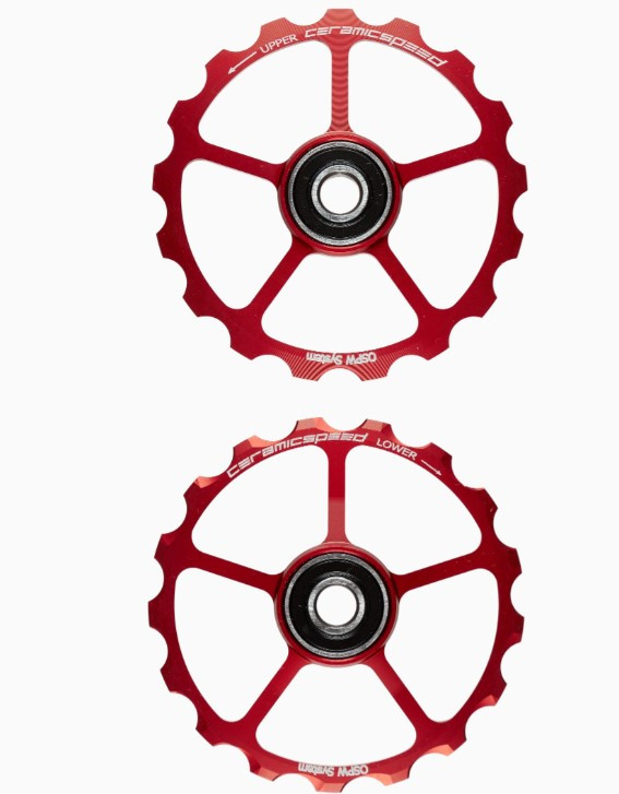 CeramicSpeed OS Pulley Wheels (spare) 19 Zähne, Rot
