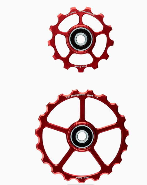 CeramicSpeed OS Pulley Wheels (spare) Coated 13/19 Zähne, Rot