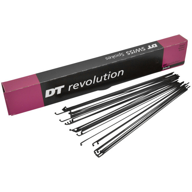 DT Swiss Speichen Revolution schwarz , 2,0/1,5mm, ohne Nippel, Karton a  72 Stk., 261