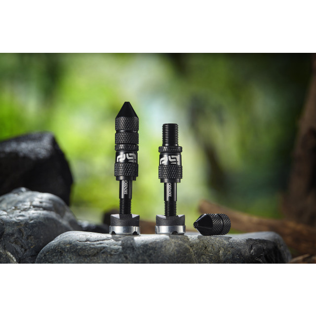 Ethirteen Tubelessventil Schrader Quickfill Gen2 Aluminium , 2 Stk 23-31mm, Schwarz
