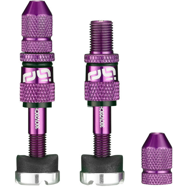 Ethirteen Tubelessventil Schrader Quickfill Gen2 Aluminium , 2 Stk 23-31mm, Violet Purple