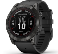 Garmin fenix 7X Pro Saph Solar Carbon Gray Ti w/Black Band, Sportuhr