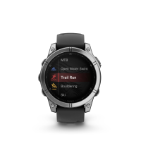 Garmin fēnix® E – 47 mm, AMOLED, mit QuickFit®-Silikon-Armband 22 mm, Sportuhr, Schwarz/Silber