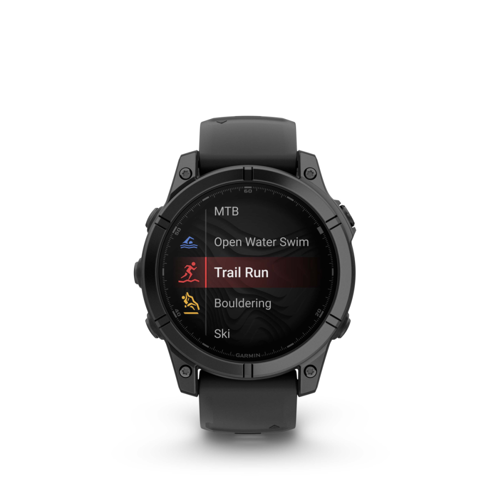 Garmin fēnix® E – 47 mm, AMOLED, mit QuickFit®-Silikon-Armband 22 mm, Sportuhr, Schwarz/Schiefergrau