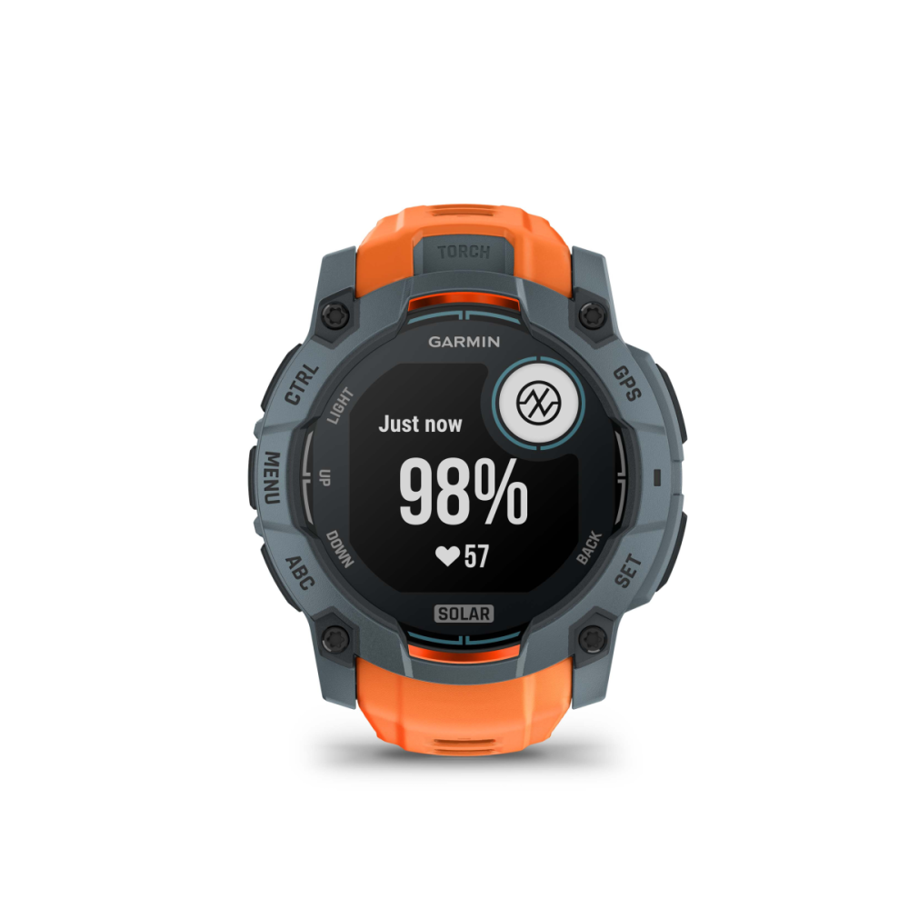 Garmin   Instinct 3 – 50 mm, Solar, Twilight mit Silikon-Wechselarmband 26 mm