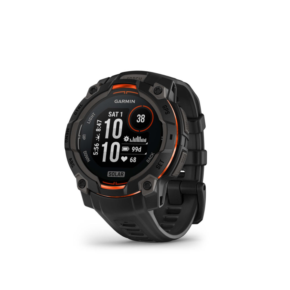 Garmin Instinct 3 – 45 mm, Solar, mit Silikon-Wechselarmband 22 mm, Sportuhr, Schwarz