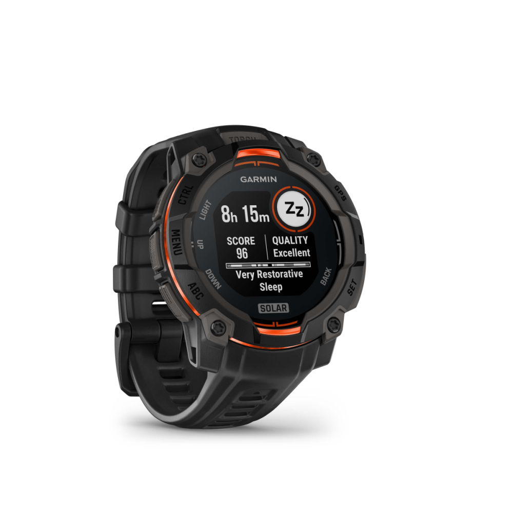 Garmin Instinct 3 – 45 mm, Solar, mit Silikon-Wechselarmband 22 mm, Sportuhr, Schwarz