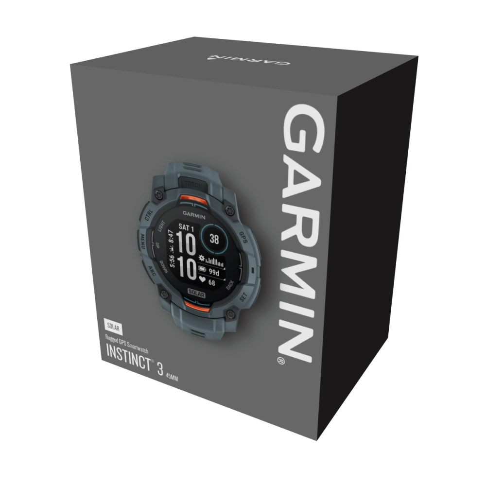 Garmin Instinct 3 – 45 mm, Solar, mit Silikon-Wechselarmband 22 mm, Sportuhr, Twilight