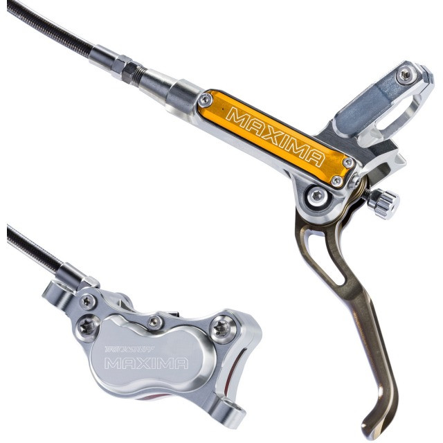 Trickstuff   Scheibenbremsen-Set Maxima, silber, Stahlflex Carbon 6mm