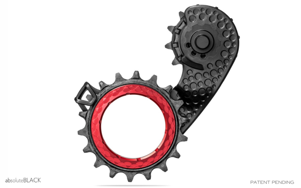 absoluteBLACK absoluteBLACK, Oversized Pulley Wheel, HOLLOWCage OSPW, Carbon-Ceramic-Pulley, für SHIMANO DuraAc...